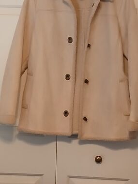 Jones New York Cream Teddy Shearling Jacket